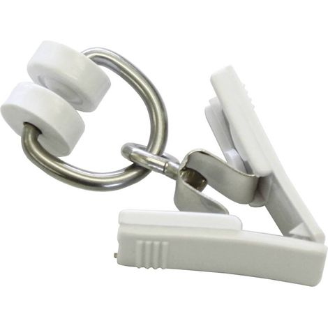 Gardinia T-Rollring mit Klammer 20 Stück, weiß Vorhangschienen (1/2)