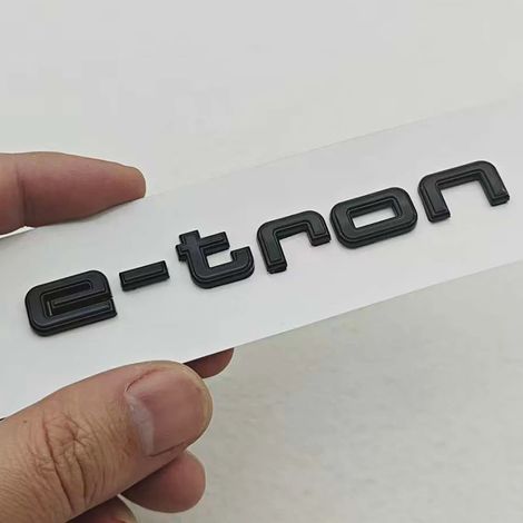 (e-tron Noir) - Nouveau logo 3D en ABS noir brillant, compatible avec Audi Q4 e-tron Q6, pour hayon arrière et ailes. Accessoires de marquage arrière. (1/5)