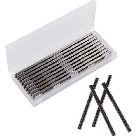 10 Pièces Fer de Rabot 82mm HSS Lames de Raboteuse Fers Réversibles Carbure Ensemble de Rabot Electrique Lame 82x5.5x1.2mm, pour Rabots Makita, Black & Decker, Bosch, DeWalt et Elu (1/4)
