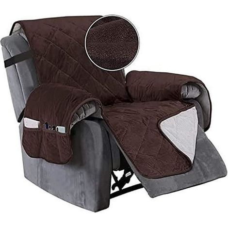 Housse de Fauteuil Relax Matelassé Inclinable Couvre Fauteuil Relax Imperméable Housses de Protege Fauteuil Inclinable ,Cafe
