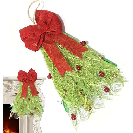 Couronne de Porte d'arbre de Noël, Couronne de Noël Couronne de Ferme pour (1/5)