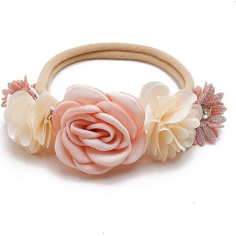 Baby-Haarreif mit künstlicher Blume, aus weichem und elastischem Nylon, im Prinzessinnenstil, für Mädchen, niedlich, für Neugeborene und Kleinkinder (ab 15 Tagen) - 15 (1/5)