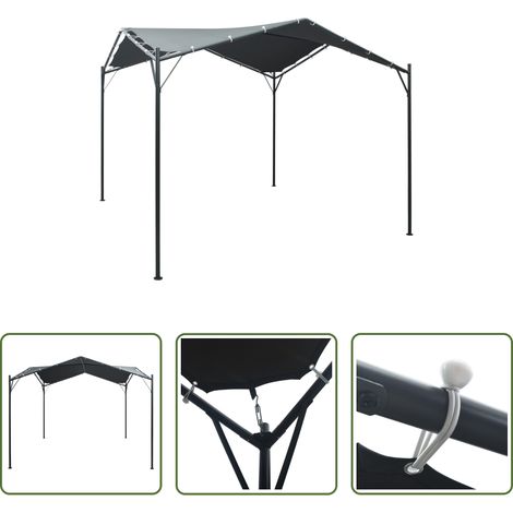 Partyzelt -  Pavilion Partyzelt Überdachung 3x3 m Stahl Anthrazit (1/5)