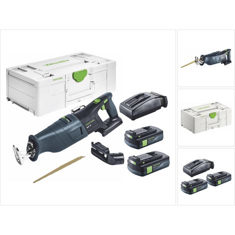 Festool RSC 18 EB-Basic Akku Säbelsäge 18 V Brushless + 2x Akku 3,0 Ah + Ladegerät + Systainer
