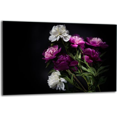 PLAQUE DE PROTECTION EN VERRE POUR CUISINIÈRE 80x52 FLEURS (1/5)