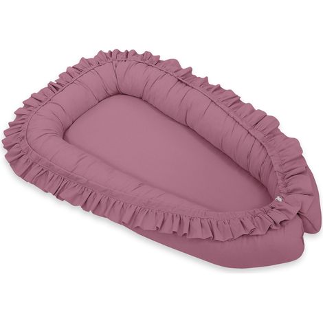 Baby Kokon Laufstall Wickeltuch Premium mit Rüschen MY SWEET BABY - retro pink (1/4)