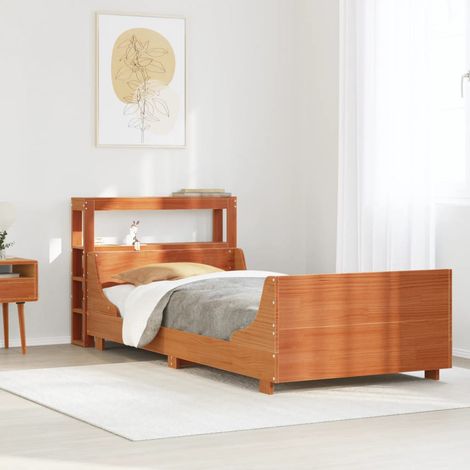 vidaXL Letto senza Materasso Marrone Cera 100x200 cm in Legno di Pino (1/5)