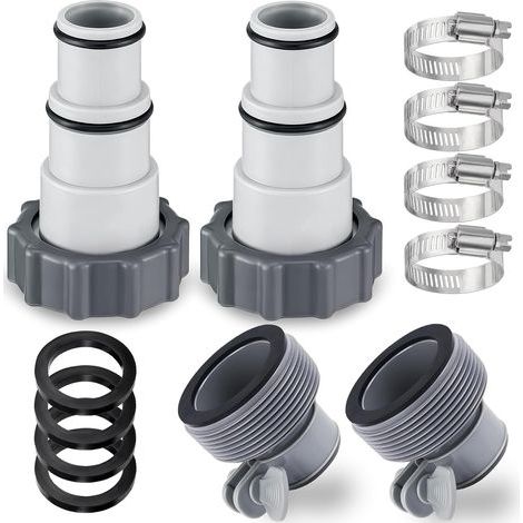 Adaptateur de Tuyau de Piscine, 4 Pcs Adaptateur Tuyau Piscine 32 38, Adaptateur de Tuyau de Rechange pour Pompes, Adaptateur Pompe Piscine Adaptateur A et type B, pour Tuyau de Piscine Ø 32 et 38 mm (1/5)