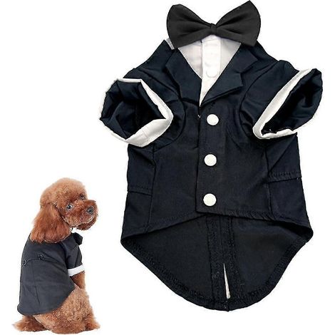 Camisa para perro, ropa para cachorros y perros pequeños, traje elegante con pajarita. (1/4)