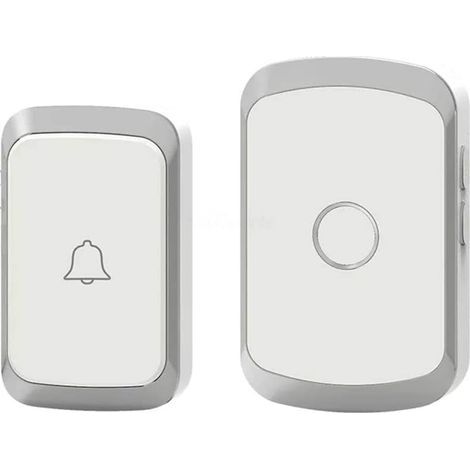 Timbre inalámbrico, timbre inteligente LED para uso doméstico, 1 timbre y 1 botón con un alcance de 300 metros, color negro. (1/5)