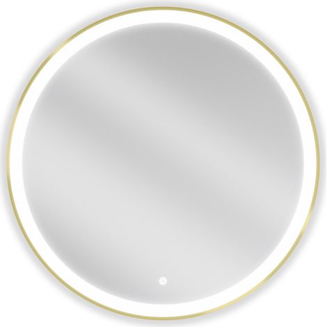 Mexen Esso specchio da bagno retroilluminato, rotondo 80 cm, LED 6000K, anti-appannamento, cornice dorata - 9825-080-080-611-50 (1/5)