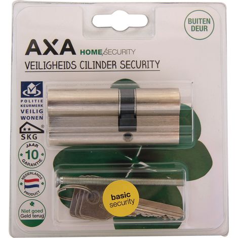 AXA Doppelzylinderschloss - 30/30 mm - Sicherheitszylinder, vernickelt - inkl. 6 Schlüssel