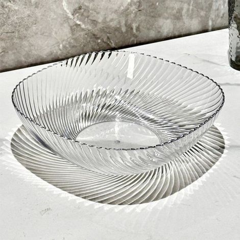 Bolle à fruits transparente Nosheir – Style luxe minimaliste – Grande capacité pour salon et table basse – Blanc (1/4)