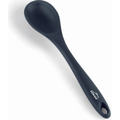 Cuillère de cuisine grise, Cuillère en silicone, Ustensiles de cuisine, Poignée ergonomique, Antiadhésif, Résistant aux hautes températures, Lave-vaisselle, Longueur 29 cm (1/5)