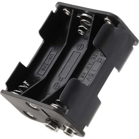 Double cotes 6 x 1.5 V AA boitier de la pile noir