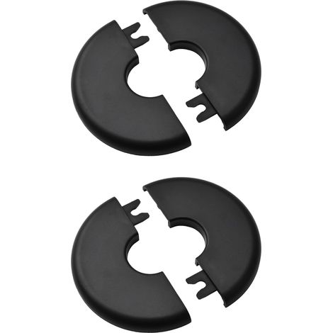couvre la paroi du tuyau, 2Pcs plaques rondes en plastique à écusson recouvre des couvertures de tuyau de douche décoratives, diamètre intérieur. 23.5mm/0.93inch (noir) (1/5)