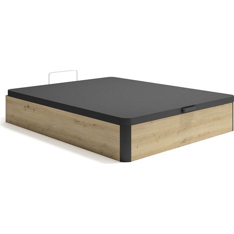 Vente-Unique – Sommier coffre 160 x 200 cm – Ouverture verticale – 845 L de rangement – Tissu 3D pour aération – Fabriqué en Europe