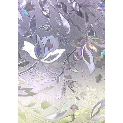 Film pour Fenêtre Film Electrostatique Protége Intimité Anti-UV Décoratif Film Vitre Anti Regard Occultant avec Motif Tulipes Fleurs pour Verre et Vitrage 44.5 cm × 200 cm (1/5)
