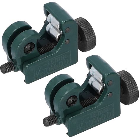 Tbest Rohrschneider, 2-teiliger Mini-Rohrschneider für Kupfer, Aluminium, Eisen und Metall, grüner Rohrschneider 3–16 mm CT-127A