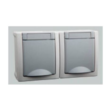 viko 90591088-DE Enchufe doble Gris Pacífico estanco