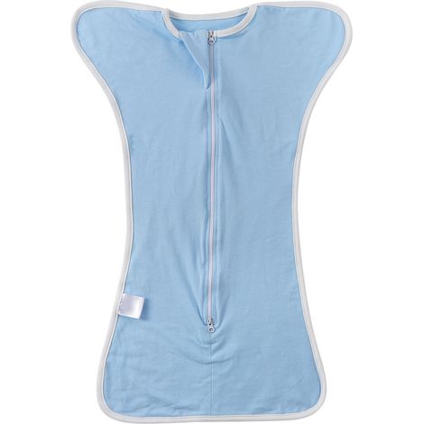 Sac de couchage bébé en coton doux, enveloppe nouveau-né pour dormir (Bleu 60cm, 2-6 mois) (1/5)