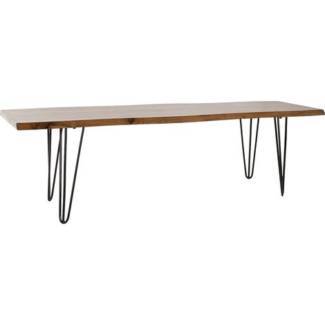 Banc en acacia design pour entrée élégante - Brun clair métallique (1/5)