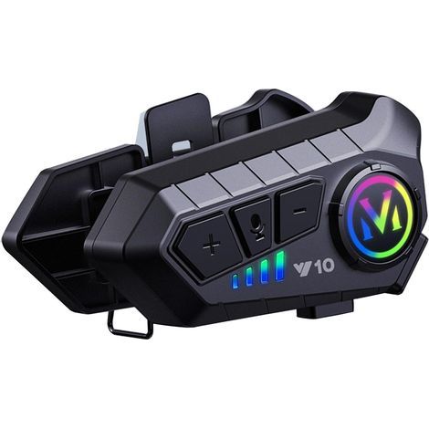 Casque Moto Intercom 32 H Moto Casque Moto Bluetooth Intégré Headset Main Libre Haut-Parleurs Écouteurs sans Fil de Moto, Soutien des Appels Mains Libres Grand Batterie Capacité (1/5)