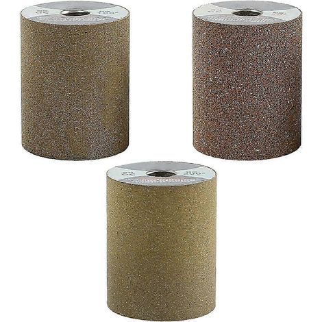 3-teiliges Set zylindrischer Schleifscheiben für Winkelschleifer Typ 100, Körnung 50/100/200 (1/5)
