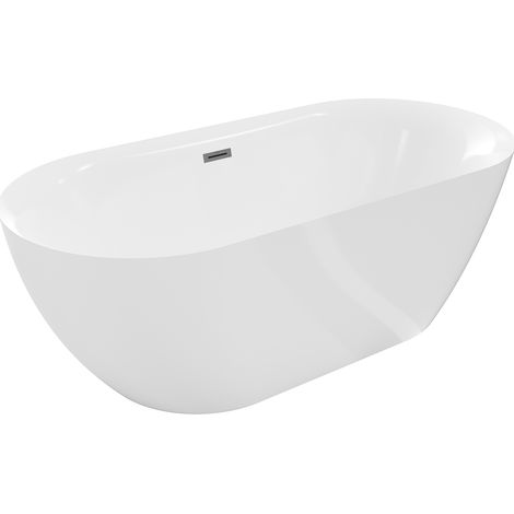 Baignoire Mexen Roxy autoportante 170 x 80 cm, blanche, évacuation gun metal - 51201708000-95 (1/5)