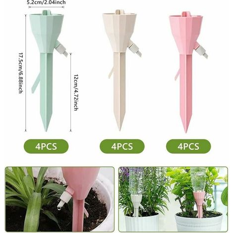 12 Pcs Arrosage Goutte à Goutte,Goutte à Goutte Bouteille Automatique Plantes Irrigation Réglable Irrigation de Plante Pointes d'Arrosage des Plantes avec Vannes pour Plantes Jardin Maison (1/4)