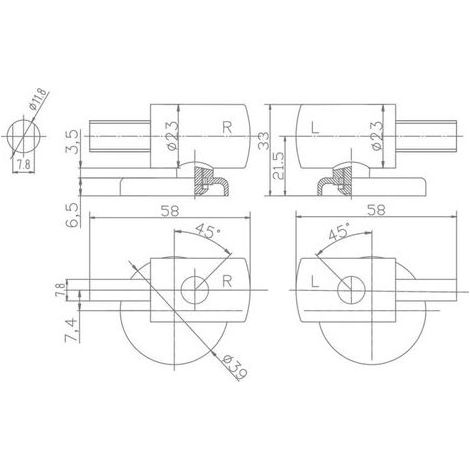 Charnières à fermeture amortie pour lunette WC en alliage de zinc (1 lot) (1/4)