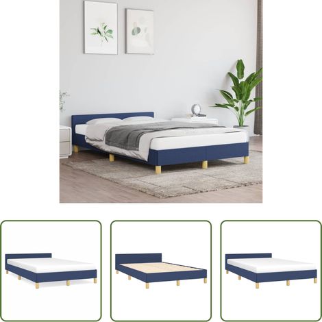 Matratze - Bettgestell ohne Matratze Blau 120x190 cm Stoff (1/5)
