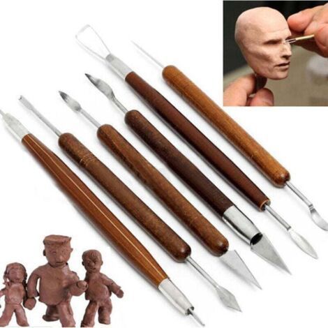 Set of 6 DIY Tools for Sculpting Clay, Wax, Ceramic (1/2)