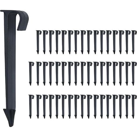 Drip Irrigation Support Pegs, Type C Garden Hose Holder, Fixed Ground Stems for 1/2 3/4 Polyethylene Pipe, Clay Pipe Accessories (16mm) (1/4)