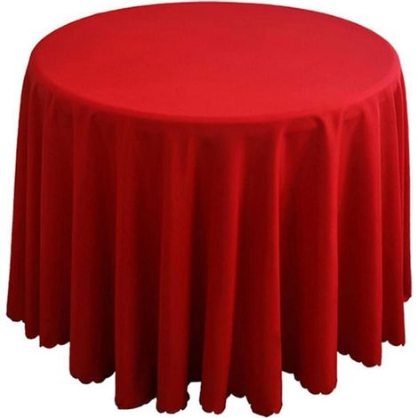 Nappe ronde 180cm Rouge Polyester pour table basse & table à manger