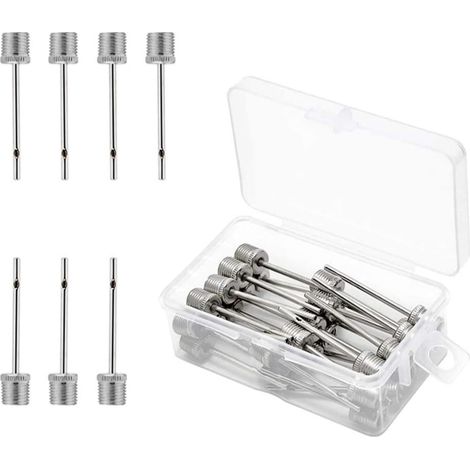 Lot de 30 pompes à ballon en acier inoxydable avec aiguille pour basket ball, volley ball et pneus de vélo (1/5)