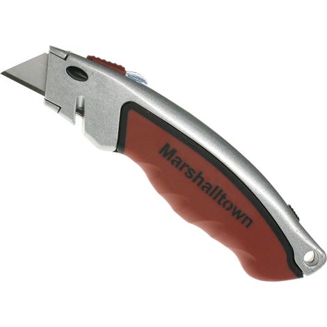 Marshalltown M9059 Soft-Grip Retractable Utility Knife with Push-Button Blade Release and Extra Blades Storage