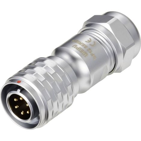 circulaire mâle, droit Ø 12 6 pôles 125 V/AC 5 A IP67 Push-Pull Weipu SF1210/P6 II (1/4)