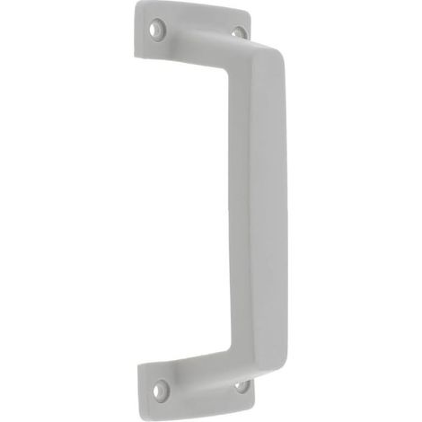 Maniglia per porta da garage in PVC grigio, 46 mm – Interasse fori 145 x 45 mm – Per porte scorrevoli laterali o basculanti – Fissaggio rapido con viti (1/2)