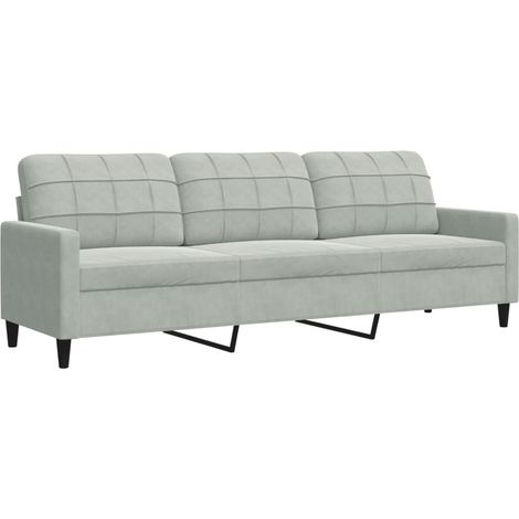 Canapé  Sofa à 3 places Gris clair 210 cm Velours (1/5)