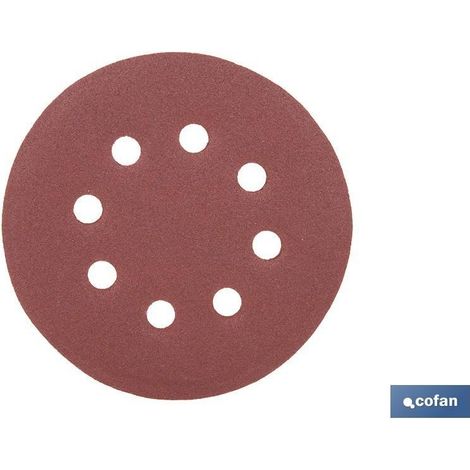 Pack 5 unidades hoja de lijado lijadora orbital 8 agujeros Ø125 mm G 180 (1/5)