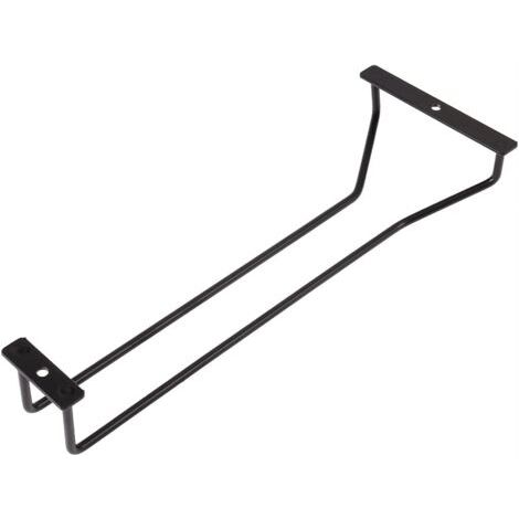 Noir - 1 porte-verre à vin 30,5 cm, porte-verre à vin sous étagère, porte-verre à vin sous armoire, 1 rangée (1/5)