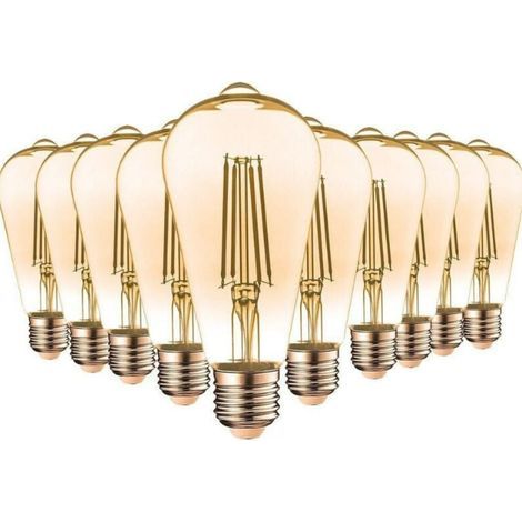 Lot de 10 ampoules LED E27 8W ST64 2700K blanc chaud (1/5)