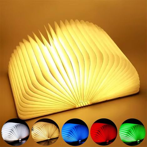 Lampada da lettura a LED, mini lampada da lettura pieghevole a LED, 7 colori, luci decorative ricaricabili, lampada da scrivania per camera da letto, casa e ufficio (12x9x2,5 cm) (1/5)