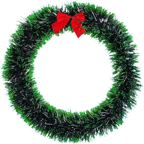 Guirlande De Noël - Couronne Décorative En Plastique - Pour Porte Intérieure Extérieure Escalier Mur - Diamètre 25 Cm - 1 Pièce (1/5)