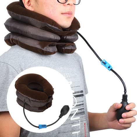 Dispositif de traction cervicale gonflable - Soutien lombaire et maintien du cou pour thérapie vertébrale (1/4)