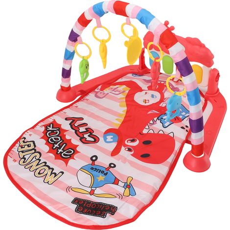 Tapis d'éveil pour bébé avec piano à pieds, jouet musical pour apprendre à ramper et à jouer sur le ventre, miroir et hochet. (1/5)