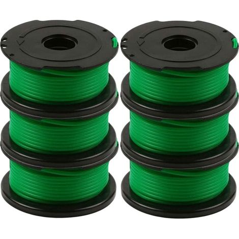 Paquete de 6 bobinas de hilo para desbrozadora Black and Decker GL7033, GL8033, GL9035, 6 m