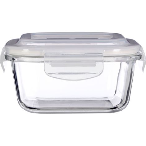 Interiors by Premier 520ml Square Food Storage Container, BPA-Free PP White Lid Kitchen Food Storage Container, Food Containers (1/3)