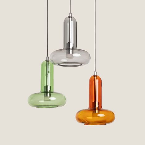 LED Pendelleuchte 15W Aluminium und Glas Fontans 3 Strahler Mehrfarbig